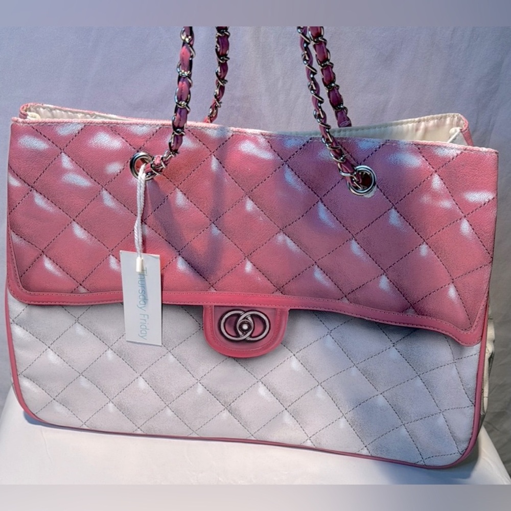Thursday Friday Pink and White Quilted Women's Bag